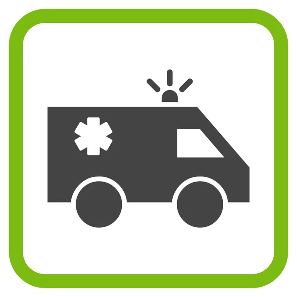 Icône vectorielle de voiture d'urgence dans un cadre — Image vectorielle