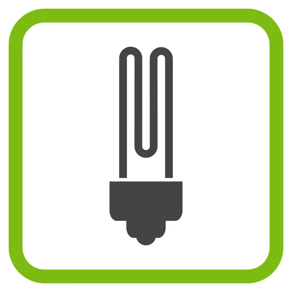 Fluorescerende lamp Vector Icon In een Frame — Stockvector