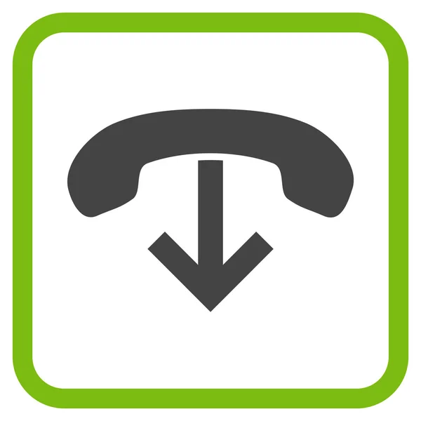 Telefoon ophangen-Vector Icon In een Frame — Stockvector