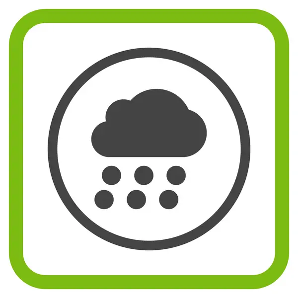 Regen Cloud Vector Icon In een Frame — Stockvector