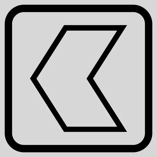 Pfeilspitze linkes Vektor-Symbol in einem Rahmen — Stockvektor