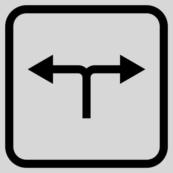 Bifurcation Arrows Left Right Vector Icon In a Frame — Stock Vector