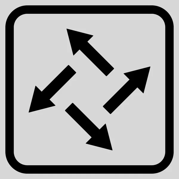 Zentrifugalpfeile Vektor-Symbol in einem Rahmen — Stockvektor