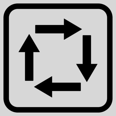 Dolaşım oklar bir çerçeve içinde simge vektör