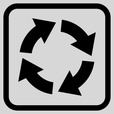 Dolaşım vektör simgesi bir çerçeve içinde