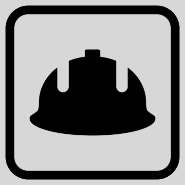 İnşaat kask vektör simgesi bir çerçeve içinde