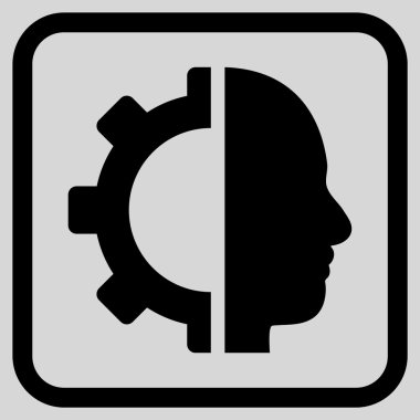 Cyborg dişli vektör simgesi bir çerçeve içinde