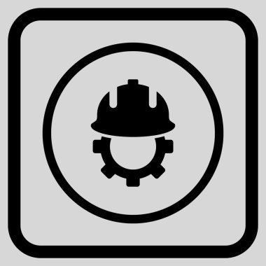 Geliştirme kask vektör simgesi bir çerçeve içinde