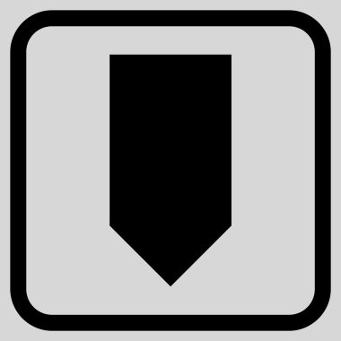 Vektör simgesi bir çerçeve içinde aşağı yön