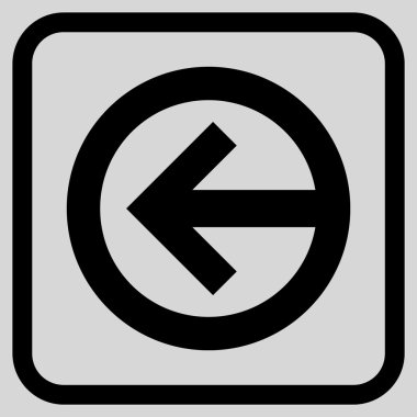 Yön sol vektör simgesi bir çerçeve içinde