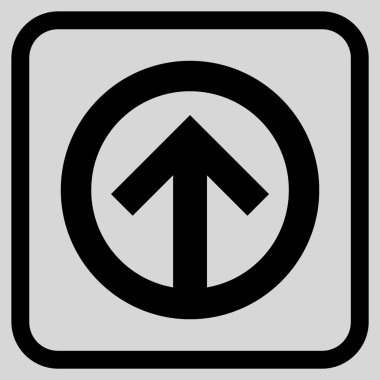 Yön yukarı vektör simgesi bir çerçeve içinde