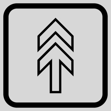 Yön yukarı vektör simgesi bir çerçeve içinde