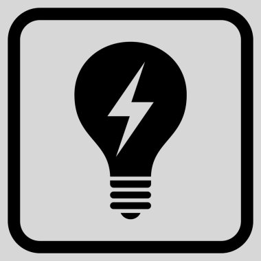 Elektrikli ampul vektör simgesi bir çerçeve içinde