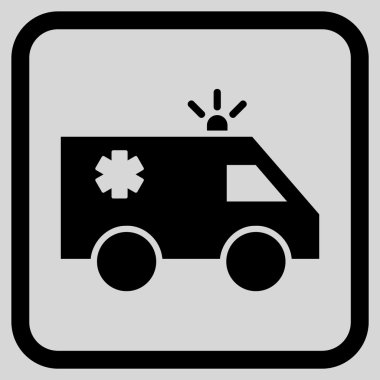 Acil araba vektör simgesi bir çerçeve içinde