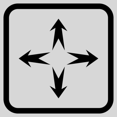 Genişletin okları vektör simgesi bir çerçeve içinde