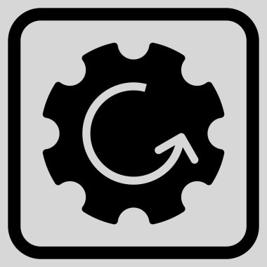 Dişli döndürme vektör simgesi bir çerçeve içinde