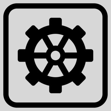 Dişli vektör simgesi bir çerçeve içinde