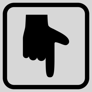 Vektör simgesi bir çerçeve içinde aşağı el işaretçisi