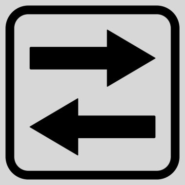 Yatay Çevir ok simge bir çerçeve içinde vektör