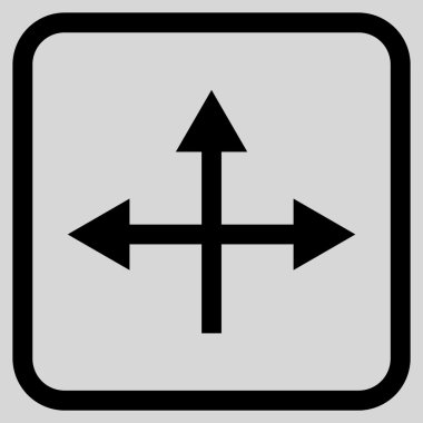 Kavşak yön vektör simgesi bir çerçeve içinde