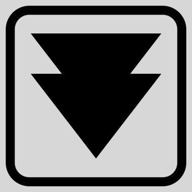 Vektör simgesi bir çerçeve içinde aşağı iner