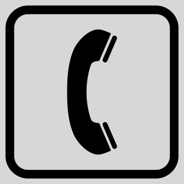 Telefon alıcı vektör simgesi bir çerçeve içinde