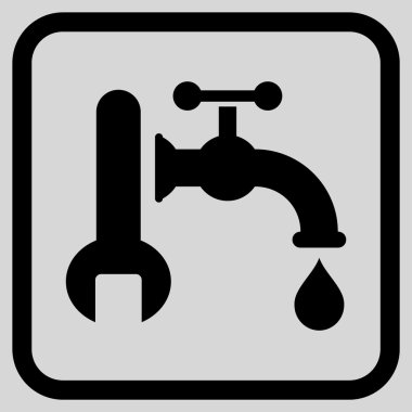 Sıhhi tesisat vektör simgesi bir çerçeve içinde