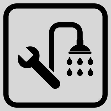 Sıhhi tesisat vektör simgesi bir çerçeve içinde