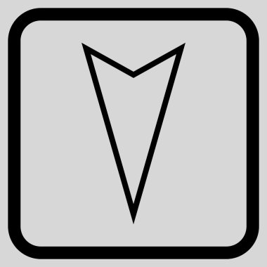 İşaretçi vektör simgesi bir çerçeve içinde aşağı