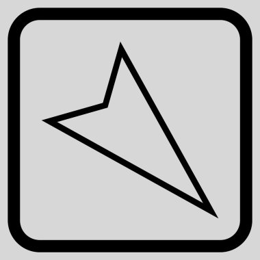 İşaretçi vektör simgesi bir çerçeve içinde aşağı