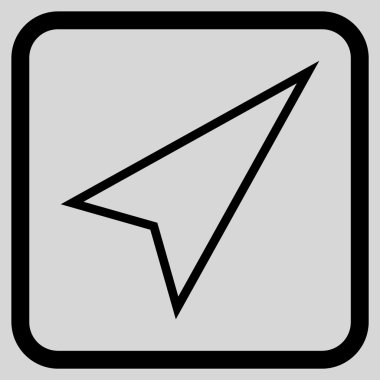 İşaretçiyi doğru yukarı vektör simgesi bir çerçeve içinde