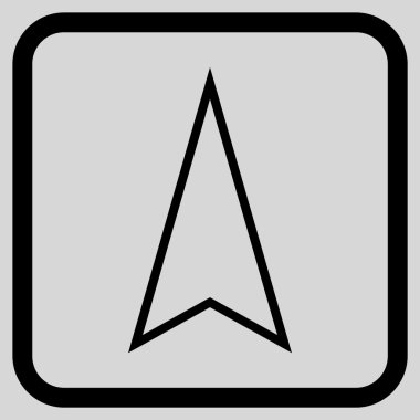 İşaretçi vektör simgesi bir çerçeve içinde yukarı