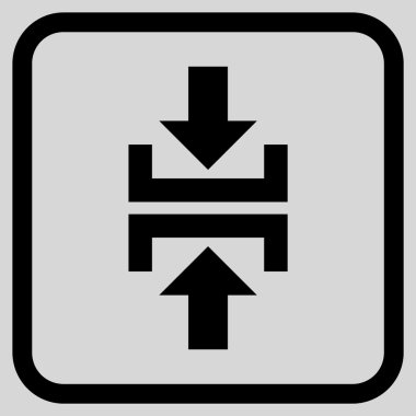 Basın düşey yönde vektör simgesi bir çerçeve içinde