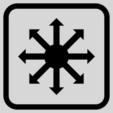 Radyal oklar bir çerçeve içinde simge vektör