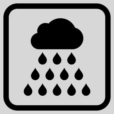 Yağmur bulutu vektör simgesi bir çerçeve içinde