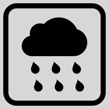 Yağmur bulutu vektör simgesi bir çerçeve içinde