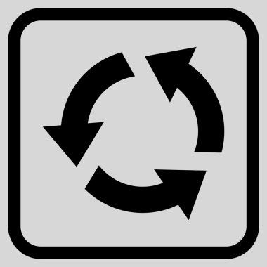 Geri dönüşüm vektör simgesi bir çerçeve içinde