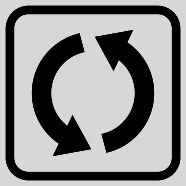 Geri dönüşüm vektör simgesi bir çerçeve içinde