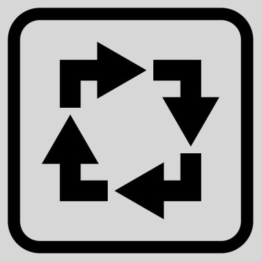 Geri dönüşüm vektör simgesi bir çerçeve içinde