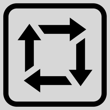 Geri dönüşüm vektör simgesi bir çerçeve içinde