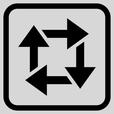 Geri dönüşüm vektör simgesi bir çerçeve içinde