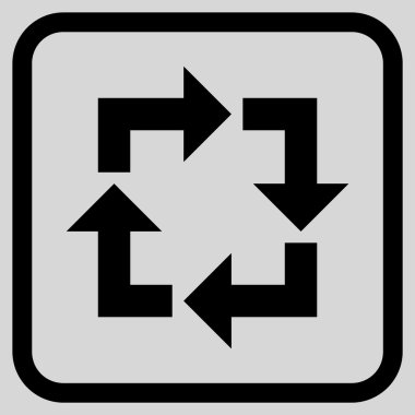 Geri dönüşüm vektör simgesi bir çerçeve içinde