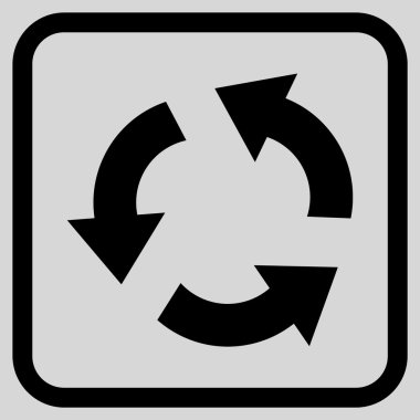 Geri dönüşüm vektör simgesi bir çerçeve içinde
