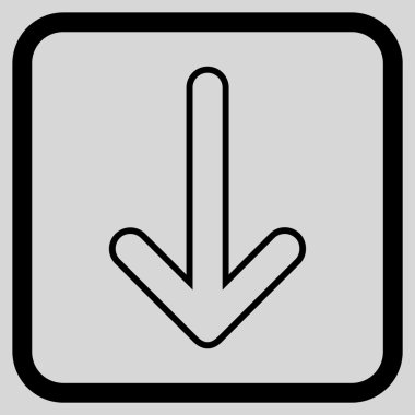 Vektör simgesi bir çerçeve içinde aşağı yönlü ok