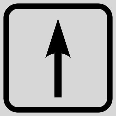 Vektör simgesi bir çerçeve içinde yukarı ok keskin