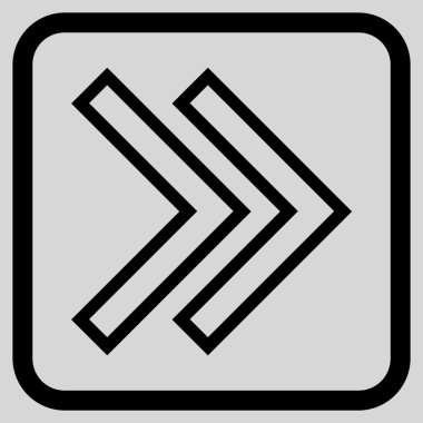 Üst karakter doğru vektör simgesi bir çerçeve içinde