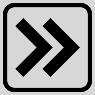 Üst karakter doğru vektör simgesi bir çerçeve içinde