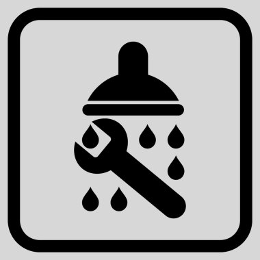 Duş sıhhi tesisat vektör simgesi bir çerçeve içinde