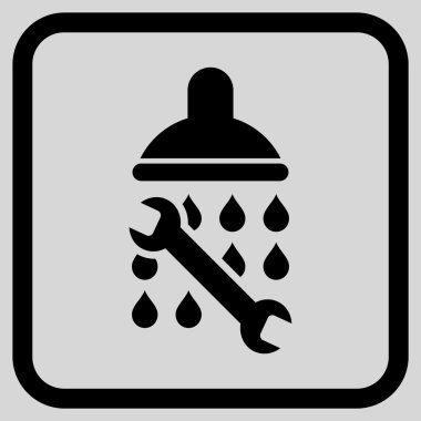 Duş sıhhi tesisat vektör simgesi bir çerçeve içinde