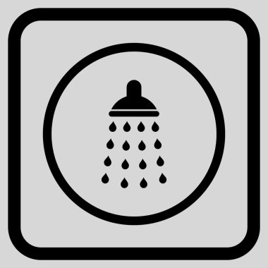 Duş vektör simgesi bir çerçeve içinde